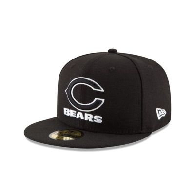 Black Chicago Bears Hat - New Era NFL 59FIFTY Fitted Caps USA5264107